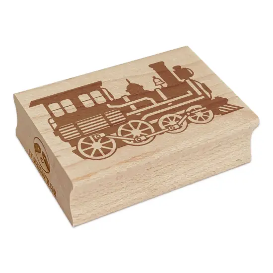 Classic Vintage Locomotive Train Steam Engine Rectangle Rubber Stamp for Stamping Crafting {7}