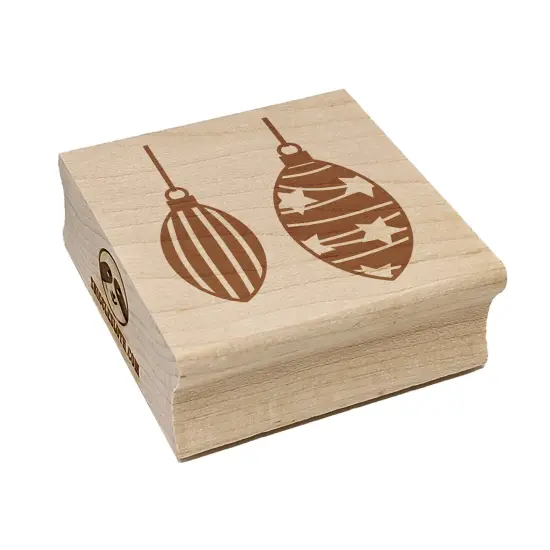 Elongated Holiday Christmas Ornaments Square Rubber Stamp for Stamping Crafting {7}