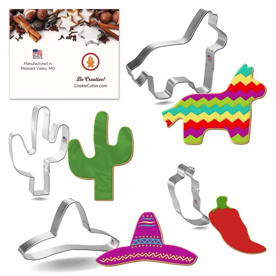 CookieCutter.com Fiesta Cinco De Mayo Cookie Cutter Set 4 Pc - Foose Cookie Cutters - USA Tin Plated Steel {5}