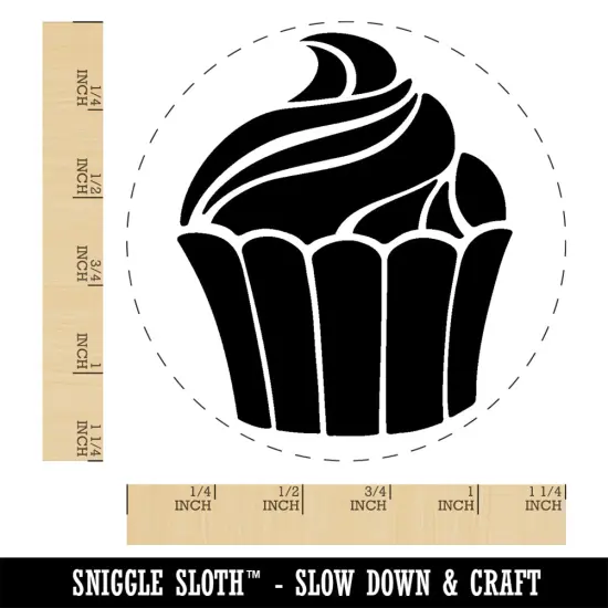 Yummy Sweet Cupcake Birthday Anniversary Celebration Rubber Stamp for Stamping Crafting Planners {1}