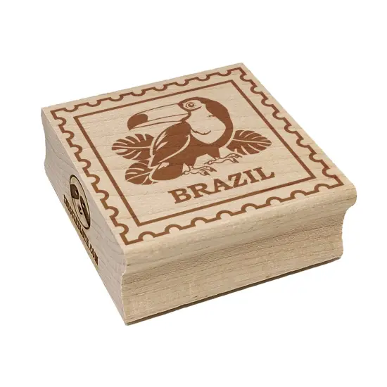 Brazil Travel Toucan Tropical Monstera Leaves Square Rubber Stamp for Stamping Crafting {2}