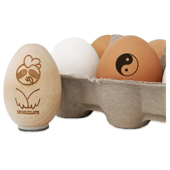 Yin and Yang Symbol Chicken Egg Rubber Stamp {7}