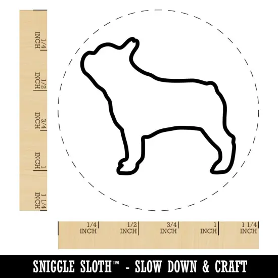French Bulldog Dog Outline Rubber Stamp for Stamping Crafting Planners {1}