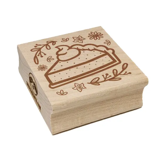 Slice of Pumpkin Pie Fall Thanksgiving Square Rubber Stamp for Stamping Crafting {2}