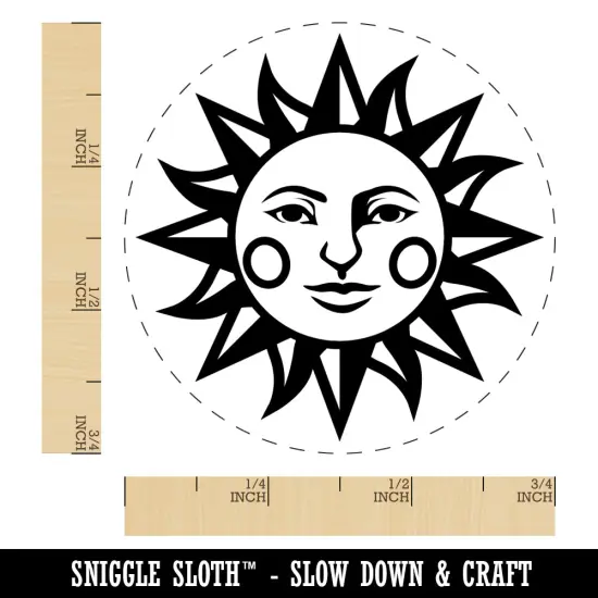 Heraldic Sun Face Rubber Stamp for Stamping Crafting Planners {1}
