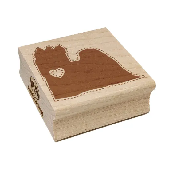 Yorkie Yorkshire Terrier Dog with Heart Square Rubber Stamp for Stamping Crafting {7}