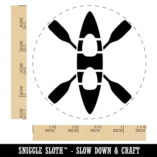 Double Kayak with Crossed Paddles Rubber Stamp for Stamping Crafting Planners {1}