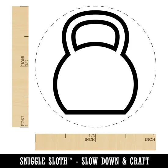 Kettlebell Weight Outline Rubber Stamp for Stamping Crafting Planners {1}