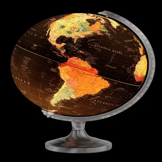 Orion 12" Diameter Black Ocean Illuminated World Globe {2}