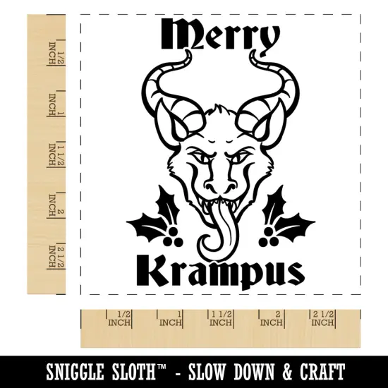 Merry Krampus Christmas Folklore Square Rubber Stamp for Stamping Crafting {1}