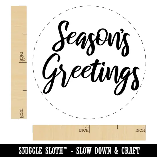 Seasons Greetings Text Rubber Stamp for Stamping Crafting Planners {1}