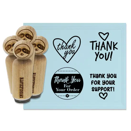 Thank You for Your Order Support Heart Rubber Stamp Set for Stamping Crafting Planners {7}