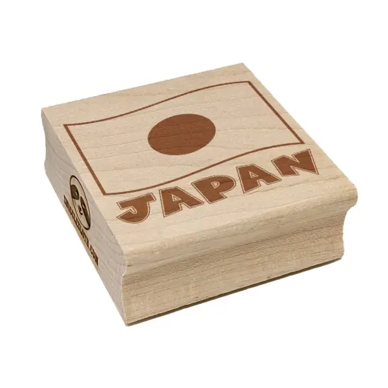 Japan with Waving Flag Cute Square Rubber Stamp for Stamping Crafting {2}