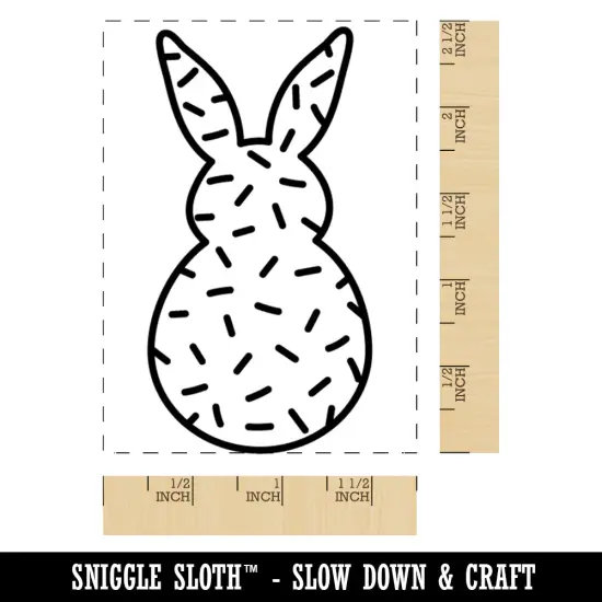 Bunny Pattern Sprinkles Easter Rabbit Rectangle Rubber Stamp for Stamping Crafting {1}