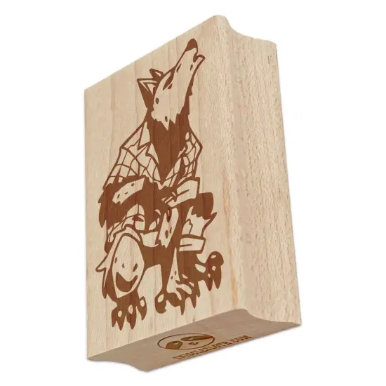 Crouched Howling Werewolf Monster Rectangle Rubber Stamp for Stamping Crafting {7}