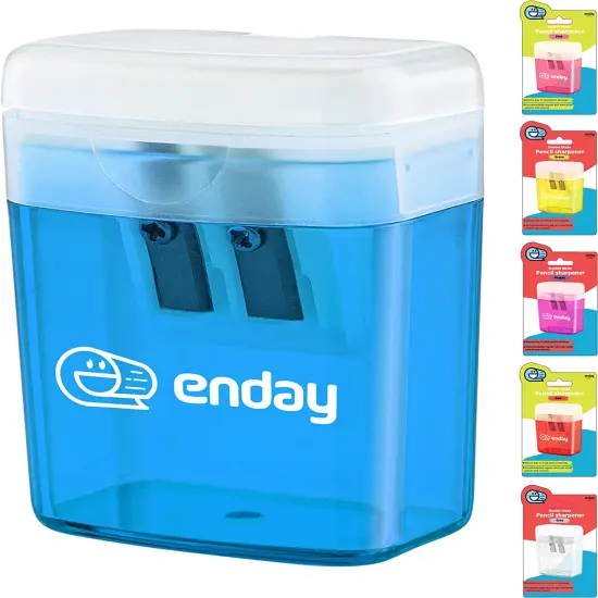 Enday 2-Hole Rectangular Sharpener W/Recycle Bin Purple {7}