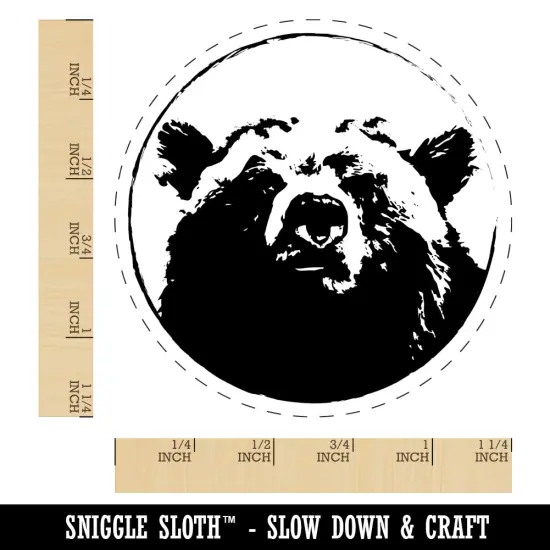 Bear Head Rubber Stamp for Stamping Crafting Planners {1}