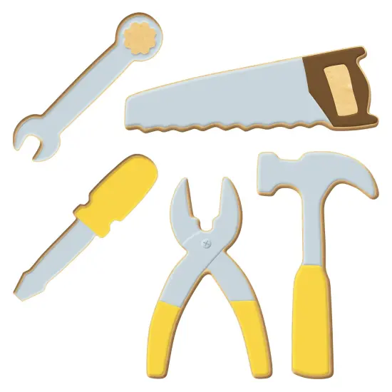 CookieCutter.Com Tool Cookie Cutter 5 Pc Set – 4 in Screw Driver, 4 in Wrench, 4.5 in Pliers, 4.75 in Hammer, 5.25 in Saw {2}
