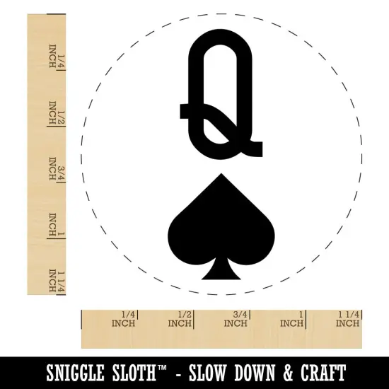 Queen of Spades Card Suit Rubber Stamp for Stamping Crafting Planners {1}