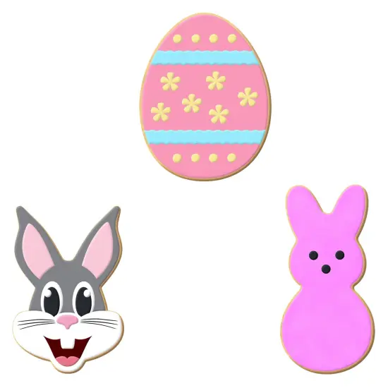 CookieCutter.com Easter Cookie Cutter 3 Pc Set, 3.75 - 4 in, Bunny, Egg, Tin Plate Steel, USA {2}