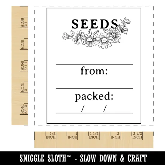 Decorative Seed Packet for Flowers Vegetables Fruit Fill-in Square Rubber Stamp for Stamping Crafting {1}