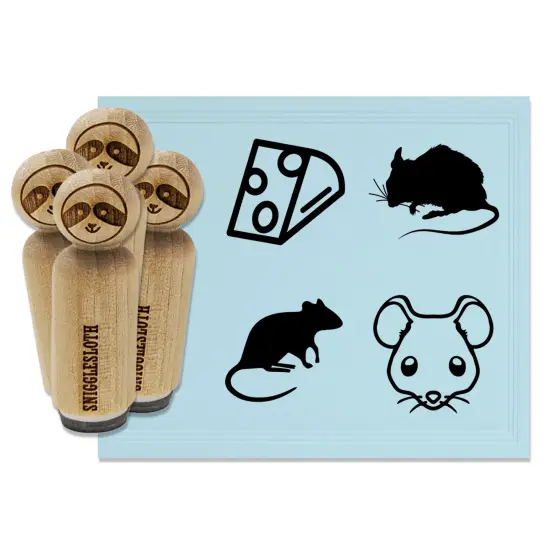 Mouse Solid Face Wedge of Cheese Rubber Stamp Set for Stamping Crafting Planners {7}