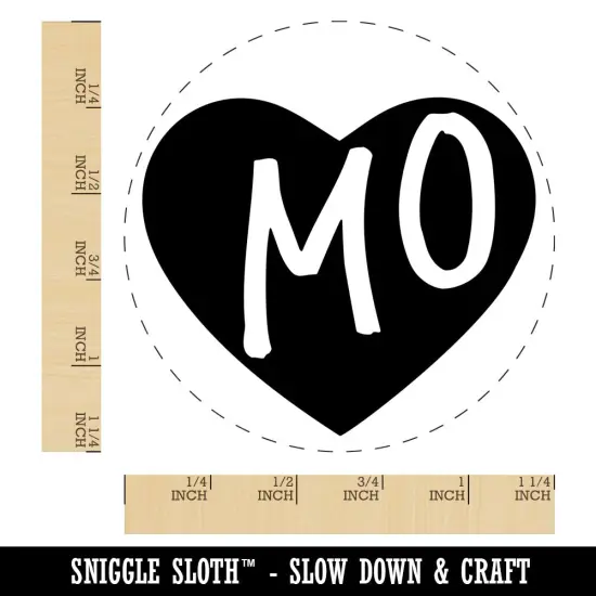 MO Missouri State in Heart Rubber Stamp for Stamping Crafting Planners {1}
