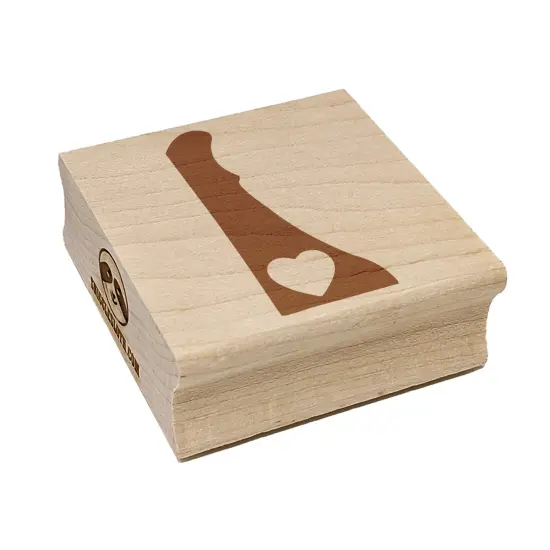 Delaware State with Heart Square Rubber Stamp for Stamping Crafting {7}