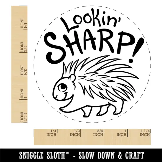 Lookin' Sharp Porcupine Teacher Student Rubber Stamp for Stamping Crafting Planners {1}