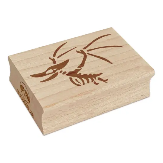 Pterodactyl Dinosaur Skeleton Fossil Rectangle Rubber Stamp for Stamping Crafting {7}