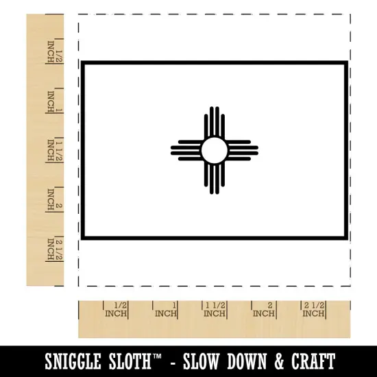 New Mexico Flag Square Rubber Stamp for Stamping Crafting {1}