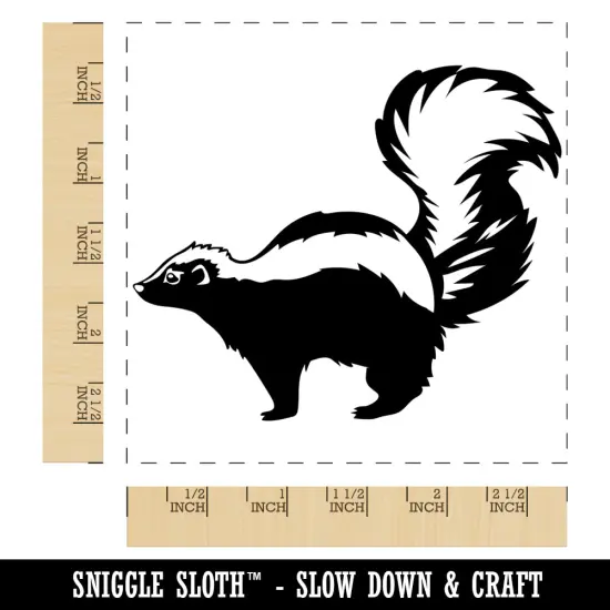 Smelly Striped Skunk Square Rubber Stamp for Stamping Crafting {1}