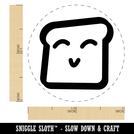 Happy Toast Kawaii Outline Rubber Stamp for Stamping Crafting Planners {1}
