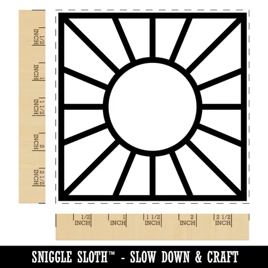 Sun Rays Square Rubber Stamp for Stamping Crafting {1}