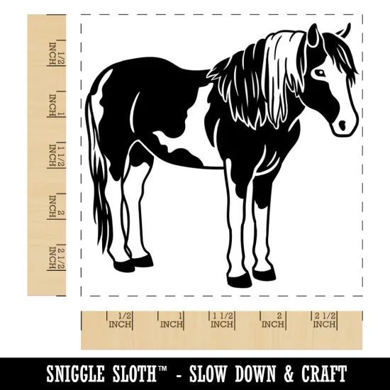 Chincoteague Island Pony Square Rubber Stamp for Stamping Crafting {1}