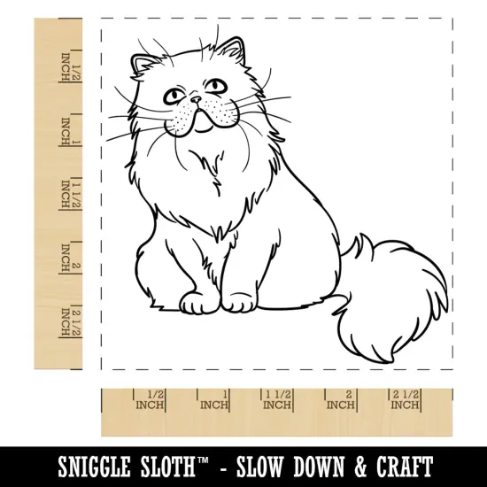 Gentle Persian Cat Square Rubber Stamp for Stamping Crafting {1}