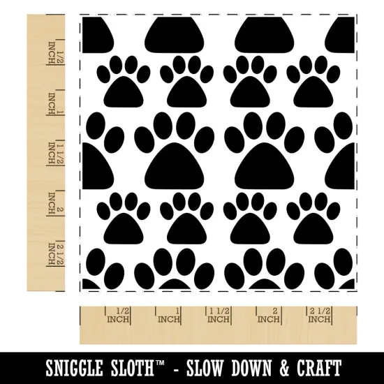 Paw Print Pattern Background Square Rubber Stamp for Stamping Crafting {1}