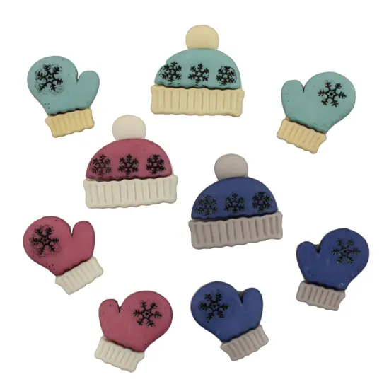 Buttons Galore and More Craft & Sewing Buttons - Winter Woolies - 24 Buttons {1}