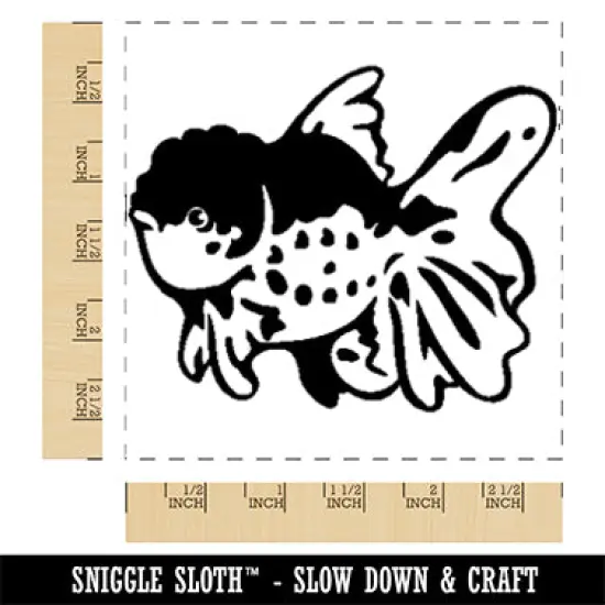 Fancy Lionhead Goldfish Aquarium Pet Square Rubber Stamp for Stamping Crafting {1}