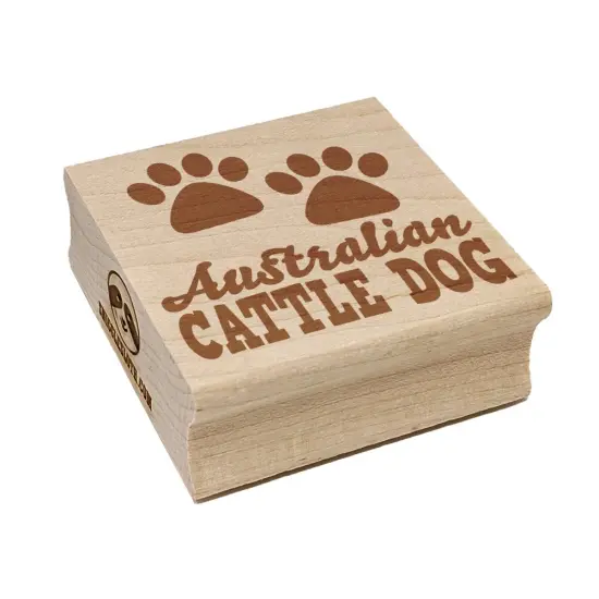 Australian Cattle Dog Paw Prints Fun Text Square Rubber Stamp for Stamping Crafting {7}