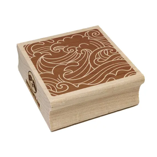 Japanese Ocean Waves Square Rubber Stamp for Stamping Crafting {7}
