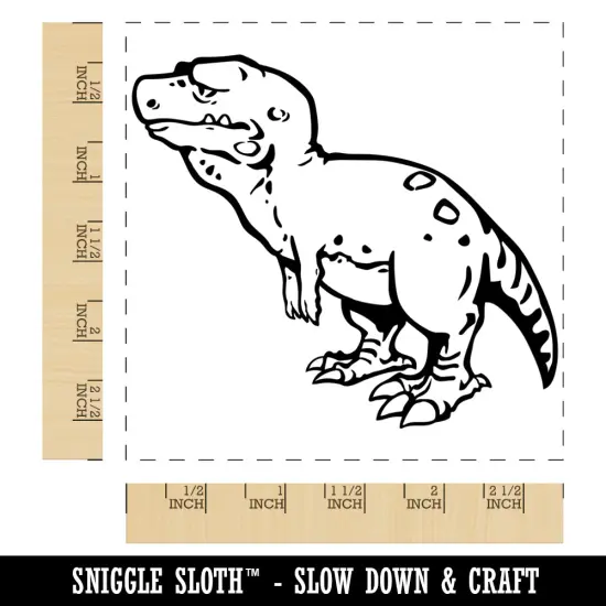 Sad Tyrannosaurus Rex Dinosaur Square Rubber Stamp for Stamping Crafting {1}