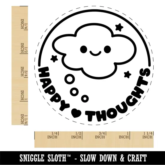 Happy Thoughts Dream Bubble Rubber Stamp for Stamping Crafting Planners {1}