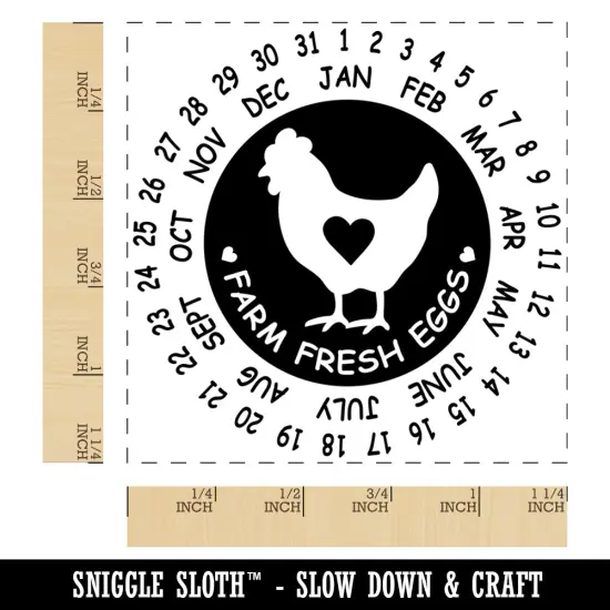 Egg Laid Expiration Date Calendar Square Rubber Stamp for Stamping Crafting {1}