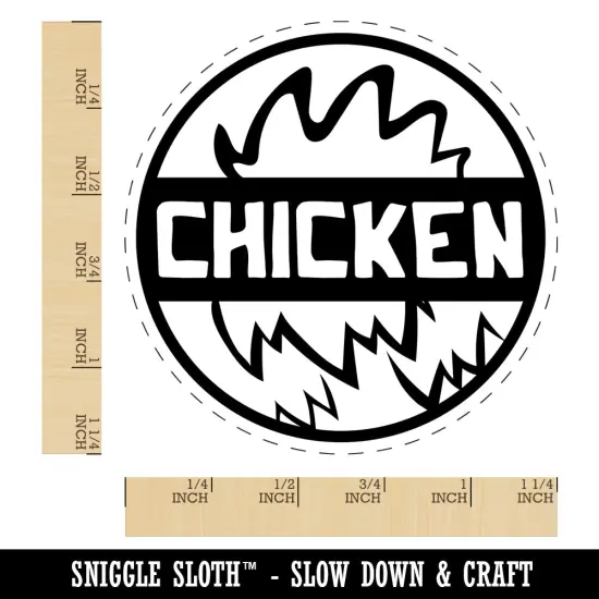 Food Label Chicken Rubber Stamp for Stamping Crafting Planners {1}
