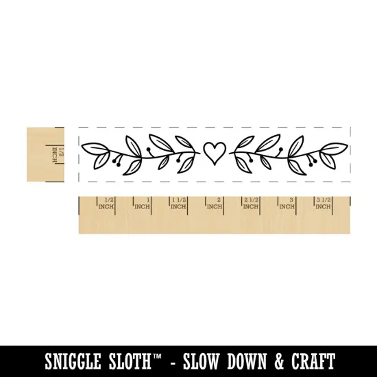 Garland Heart Border Decor Rectangle Rubber Stamp for Stamping Crafting {1}