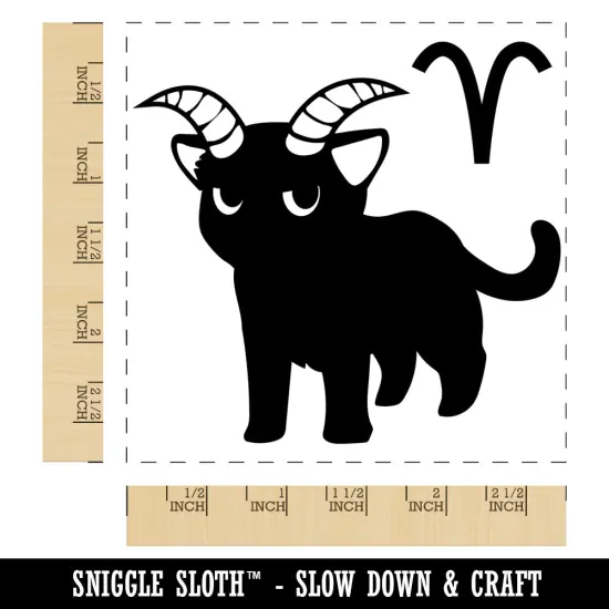 Astrological Cat Aries Horoscope Zodiac Sign Square Rubber Stamp for Stamping Crafting {1}