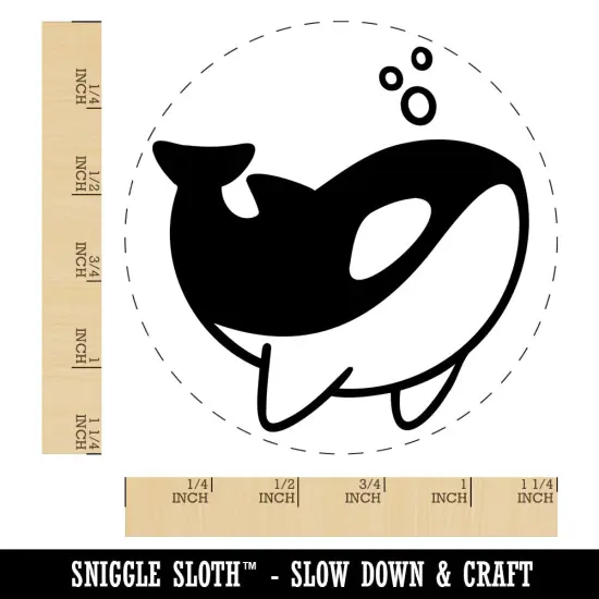 Sweet Kawaii Chibi Killer Whale Rubber Stamp for Stamping Crafting Planners {1}