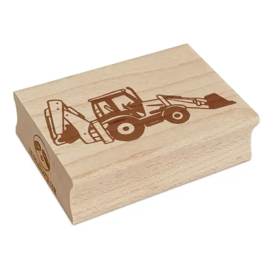 Backhoe Construction Building Vehicle Rectangle Rubber Stamp for Stamping Crafting {2}