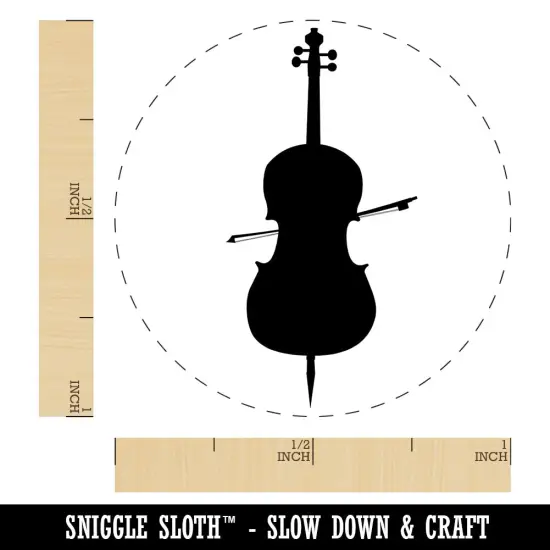 Cello Music Instrument Silhouette Rubber Stamp for Stamping Crafting Planners {1}